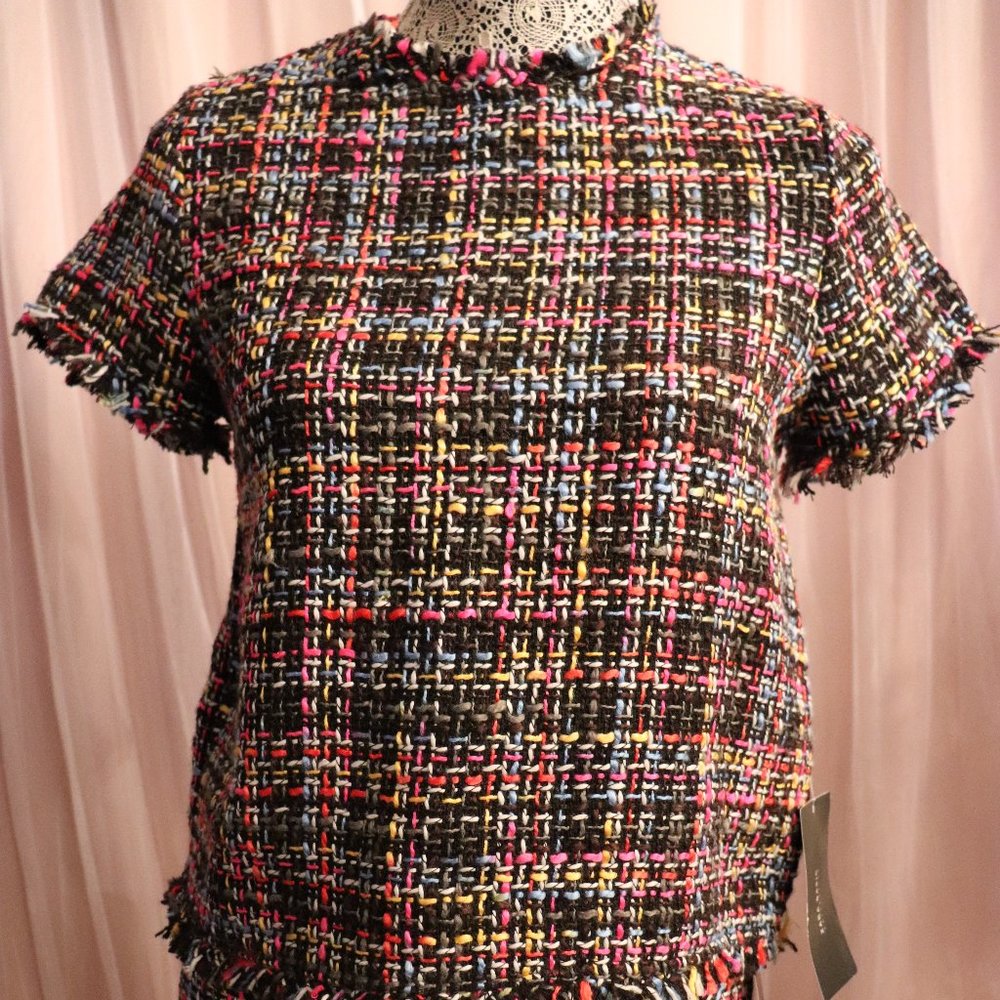 ZARA Multi-Colour Tweed Top